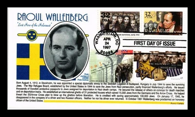 DR JIM STAMPS US RAOUL WALLENBERG WWII HOLOCAUST FDC COMBO THERMOGRAPHED COVER - Image 1 of 2