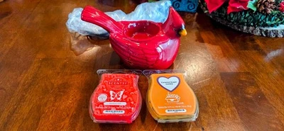 Calentador de cera Scentsy Christmas Cardinal Red Bird Element retirado 2013 regalo navideño Foto 1 de 4