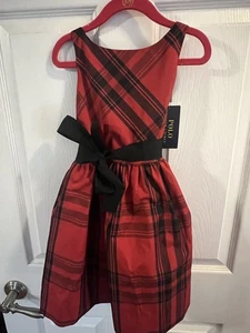 NWT Girls Polo Ralph Lauren Plaid Holiday Dress Size 5 - Picture 1 of 3