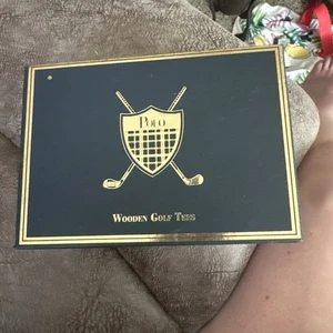 NIB Vintage Polo Ralph Lauren Golf Tees Box of 24 Wooden Multicolored Logo Tees - Picture 1 of 3