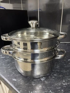 Kitchen Craft Clearview 3 Tier Stainless Steel Steamer - Picture 1 of 4