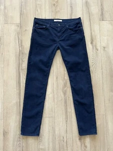 Mens Burberry Brit Corduroy Chino Pants Trousers Navy Blue Size W35 L34 - Picture 1 of 18