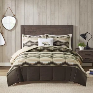 Emmet Creek 4-Piece Brown Full/Queen Polyester down Alternative Comforter Set wi - Picture 1 of 12