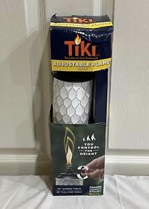 New Tiki Brand Adjustable Flame Farm House Torch White Patio Mosquito Repellent