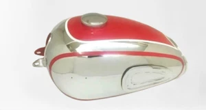 SUITABLE FOR HOREX REGINA RED PAINTED CHROMED FUEL/PETROL TANK WITH CAP TAP - Picture 1 of 4