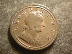 1721 VF XF George Great Britain Half Penny Very Nice Copper flan FLX - Picture 1 of 2
