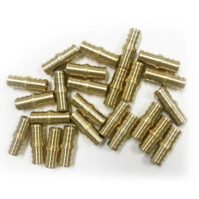 EFIELD 25PCS 1/2" x 1/2" Pex Straight Coupler Barb Crimp Brass Fittings, No Lead - Image 1 of 4