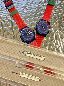 Swatch Gent GOOD SHAPE No Date + Date GN113 + GN704E 1990 - NEW RARE PERFECT!!! - Foto 1 di 8