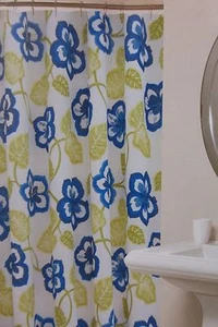 Coastal Collection Floral Fabric Shower Curtain 72" x 72" NIP - Picture 1 of 11
