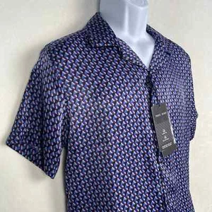 Neu mit Etikett Denim & Blumen faltenfreies feuchtigkeitsableitendes Kleid Shirt Geomuster XL - Bild 1 von 14