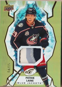 PATRIK LAINE 21-22 UPPER DECK ICE GOLD 3 COLOR PATCH 4/15 CARD # 55 UD 2021-22 - Picture 1 of 2