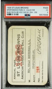 1926 Babe Ruth 6 HR PSA Ticket Pass LL /Yankees Clinch Pennant Ruth/Gehrig HR⚾️ - Picture 1 of 6