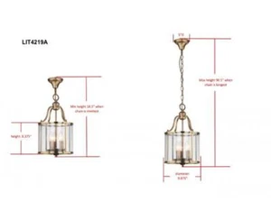 Safavieh SUTTON PLACE SM PENDANT LIGHT, Reduced Price 2172737765 LIT4219A - Picture 1 of 4