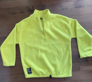 Zara Kids Neon Yellow  Fleece Sweater Half Zip Size 12 KIDS - Picture 1 of 9