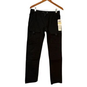 Ring of Fire Kids Black Cargo Pants with Drawstring Pockets Streetwear Size 14 - Picture 1 of 5