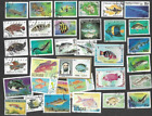 Fish  on stamps  100 all different collection