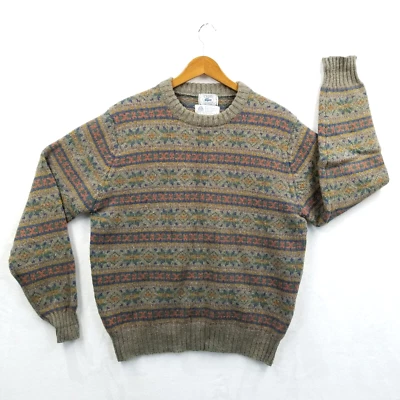 Vtg Izod Lacoste Pullover Men L Multicolor Wool Fair Isle Heritage Sweater Cabin - image 1 of 4