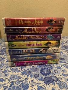 Walt Disney Masterpiece Lot Of  7 VHS Tapes Aladdin , 101 Dalmatians And More - Picture 1 of 7