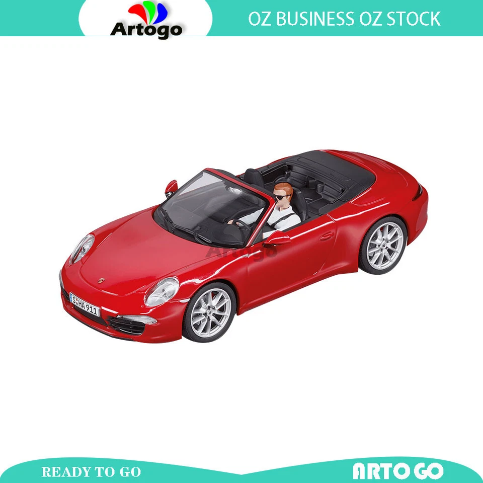 Licensed Highly Detailed Porsche 911 Carrera S Cabriolet Red Scale 1:32 Toy Car - Image 1 of 1