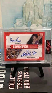 2021 Leaf Pro Set Jerry West & Magic Johnson Auto Countersign /35 HOF Lakers - Picture 1 of 2