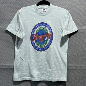 Vintage Fruit Of The Loom T-Shirt Mens M Gray Made in USA Stingray Cayman Island - Picture 1 of 13