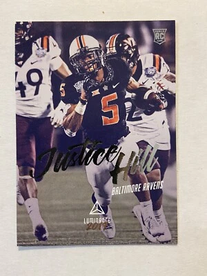 2019 Panini Luminance Rookies Luminance Justice Hill #157 Rookie RC - Image 1 of 3