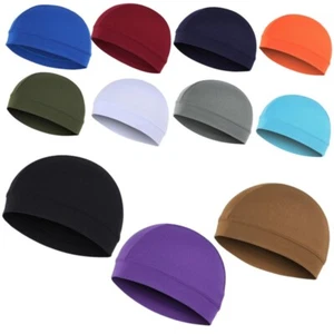 Moisture Sweat Cap Wicking Cooling Bald Dome Skull Cap Helmet Liner Beanie Hat - Picture 1 of 30