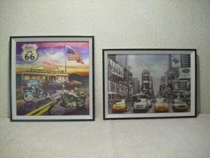 Wandbilder "ROUTE 66" und "NEW York" in 3D-Effekt, neuwertig - Bild 1 von 5