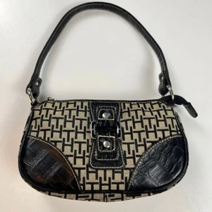 Y2K Tommy Hilfiger Beige & Black X-Small Shoulder Satchel Bag - Bild 1 von 11