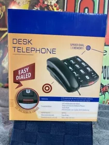 LARGE BUTTON CORDED DESK TELEPHONE- Speed Dial 3 Memory,SOUND AND VISUAL - Picture 1 of 5