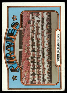 1972 Topps #1 Campeones del Mundo Piratas de Pittsburgh pobres - pliegue - Imagen 1 de 2