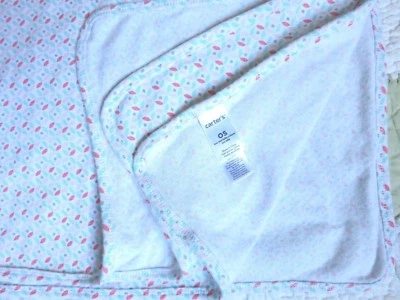 Manta Carter's Algodón Una Capa Blanca con Coral Aqua Rosa Gris Diseño Bebé Niña UE Foto 1 de 4