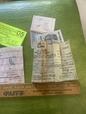 Unusual Vintage WISCONSIN Fishing Permit License Non-Resident Family Lot - Image 1 of 4