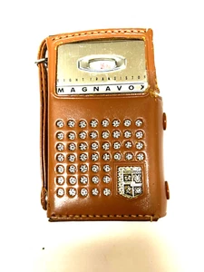 Vintage Magnavox 2-AM-80 Transistor Radio W/ Leather Case - Untested for parts - Picture 1 of 11