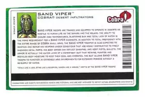 2005 Cobra Sand Viper v.4 FILE CARD #1 modern filecard Valor vs Venom GI Joe JTC - Picture 1 of 2