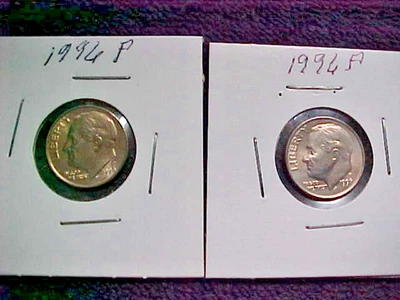 2 - 1996 P  ROOSEVELT DIMES UNCIRCULATED - Image 1 of 2