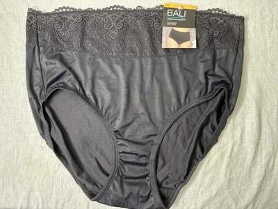NWT~BLACK PAIR OF BALI NYLON/SPANDEX SIZE 7~WOMEN's PANTIES~ 100% COTTON GUSSET - Image 1 of 4