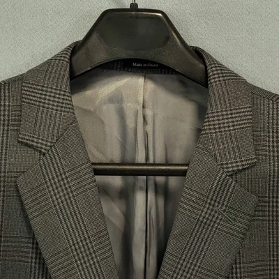 Pronto Uomo Sport Coat Men's 58R* (34" sleeve) Glen Check Plaid Wool Two Button - Image 1 of 4