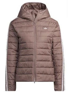 Adidas Hooded Premium Slim Jacket Womens Burgundy UK Size 10 New With Tag - Picture 1 of 6