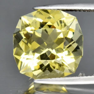 π 10.90ct 14.2x14.2mm VS Custom Cut Natural Lemon Quartz - Brazil Gemstone - Picture 1 of 4