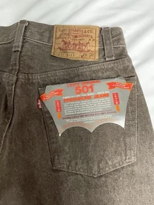 Jeans Vintage 1983 Deadstock Levi’s 501 0622 Marrón Hecho en EE. UU. W29 L32 Botón Mosca - Imagen 1 de 14