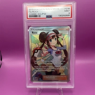 2019 Pokemon Rosa Full Art Cosmic Eclipse Sun & Moon PSA 9 - Image 1 of 2