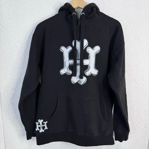 Invisible Hand Men's sz LARGE Black Hoodie Pull Over IH Bones Msrp $100 - Picture 1 of 3