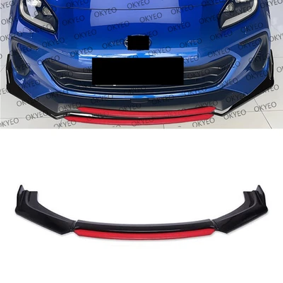 For Subaru BRZ Black Red Universal Front Bumper Lip Spoiler Splitter Diffuser Foto 1 de 4