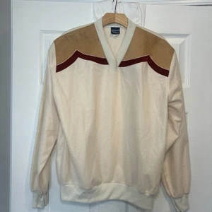 Neu mit Etikett Vintage 70er Jahre Michael Velours Shirt Herren XL cremefarben Pullover Oberteil von Jefferson Ward - Bild 1 von 9