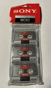 Sony MC60 Microcassette Tapes 3 Pack New - Picture 1 of 4
