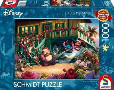 NEW Schmidt 58049 Disney Thomas Kinkade Lilo & Stitch Aloha Christmas 1000 Pc - Image 1 of 4
