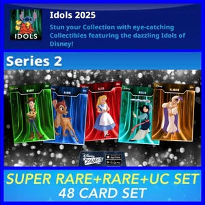SERIES 2 IDOLS SR+RARE+UC 48 CARD SET-TOPPS DISNEY COLLECT - Picture 1 of 1