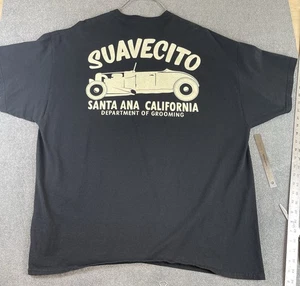 Suavecito Santa Ana California Hot Rod Dept. Of Grooming Black T-shirt 2XL - Picture 1 of 15