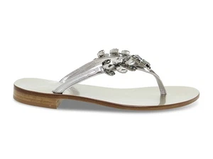 Sandalia plana Capri GE36 A de laminado plata - Zapatos Mujer - Imagen 1 de 5